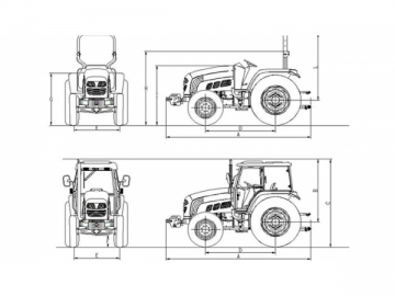 Tractor agrícola, 55-82 Hp