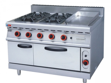 Cocina a gas con horno y parrilla