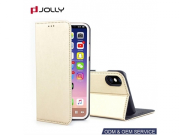 Funda folio de cuero sintético para iPhone X