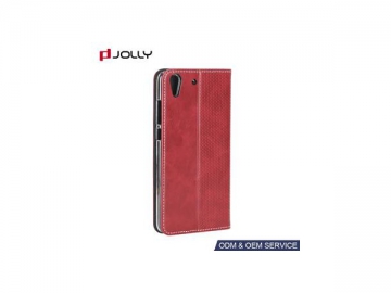 Funda flip cover de cuero para Huawei Y6II Compact