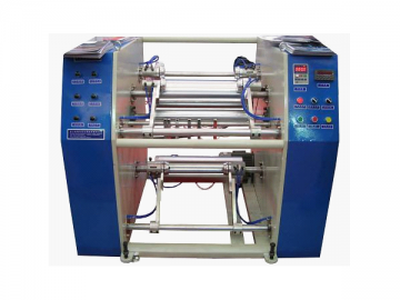 Máquina rebobinadora cortadora longitudinal de film estirable